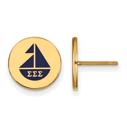 Vergoldet Sterlingsilber Logoart Sigma Sorority Symbol Farbe Emaille Ohrstecker