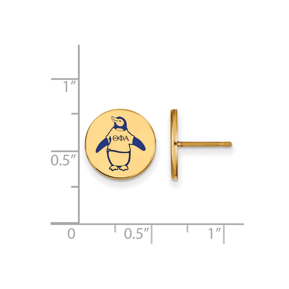 Vergoldet Sterlingsilber Logoart Theta Phi Alpha Sorority Symbol Farbe Emaille Ohrstecker
