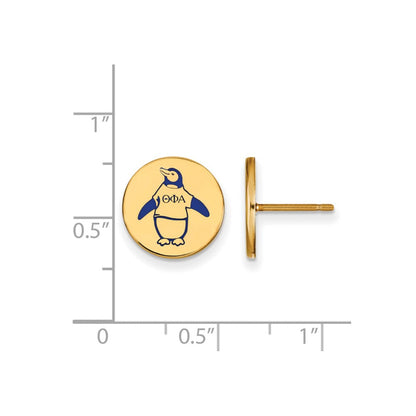 Vergoldet Sterlingsilber Logoart Theta Phi Alpha Sorority Symbol Farbe Emaille Ohrstecker