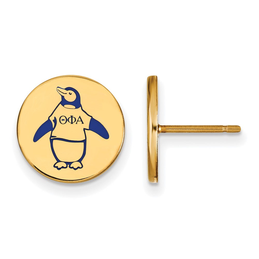 Vergoldet Sterlingsilber Logoart Theta Phi Alpha Sorority Symbol Farbe Emaille Ohrstecker