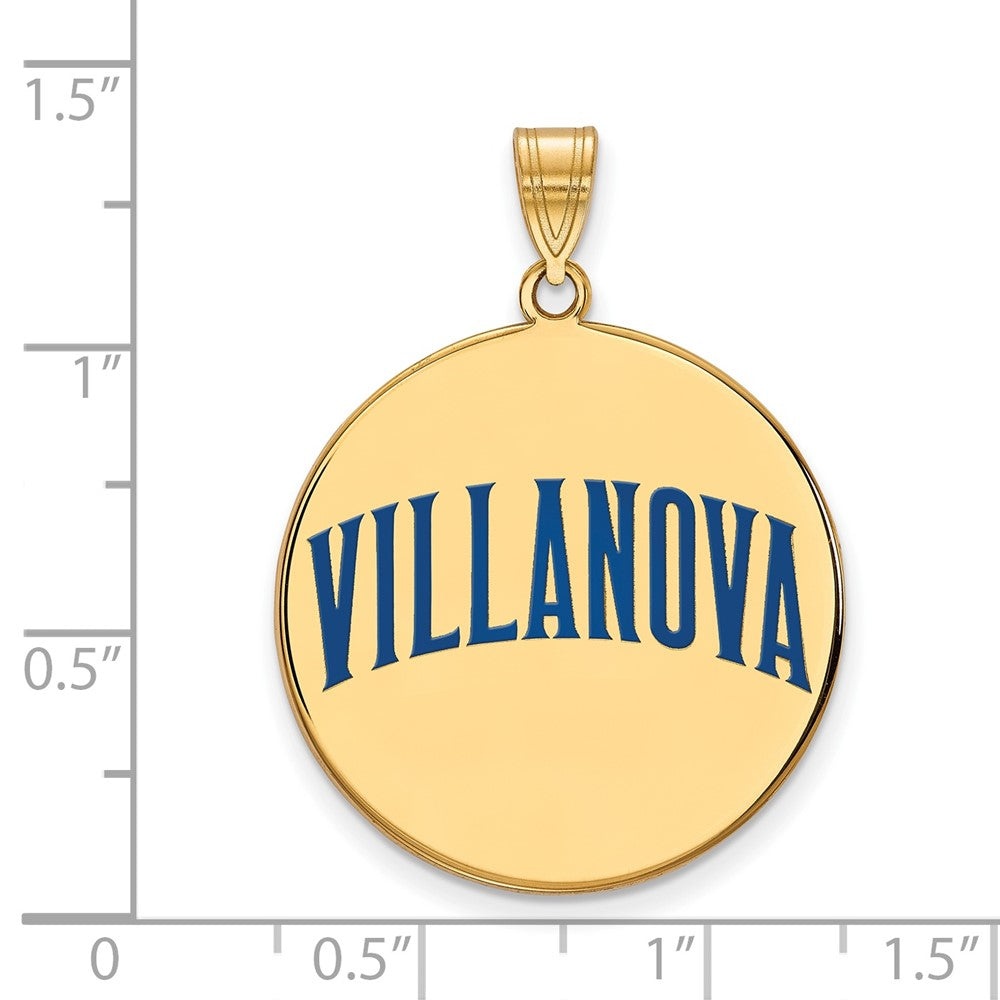 Vergoldet Sterlingsilber Logoart Villanova University Extra Groß Emailliert Plättchen Anhänger