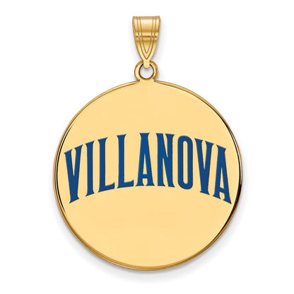 Vergoldet Sterlingsilber Logoart Villanova University Extra Groß Emailliert Plättchen Anhänger