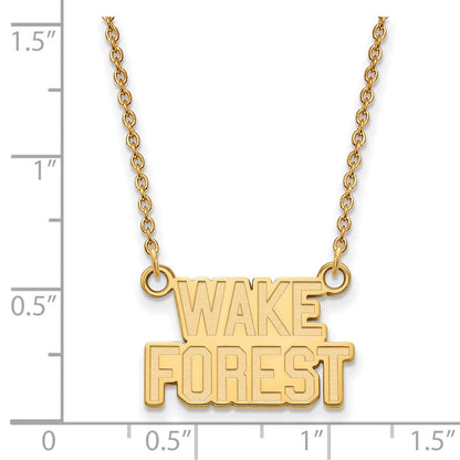 10K Gelbgold Logoart Wake Forest University W F Deacon Klein Anhänger 18 Zoll Halskette