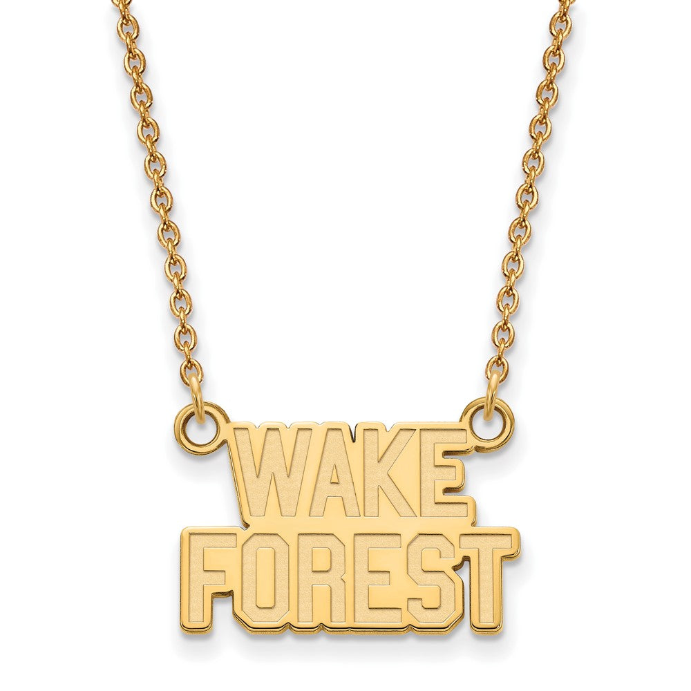 10K Gelbgold Logoart Wake Forest University W F Deacon Klein Anhänger 18 Zoll Halskette