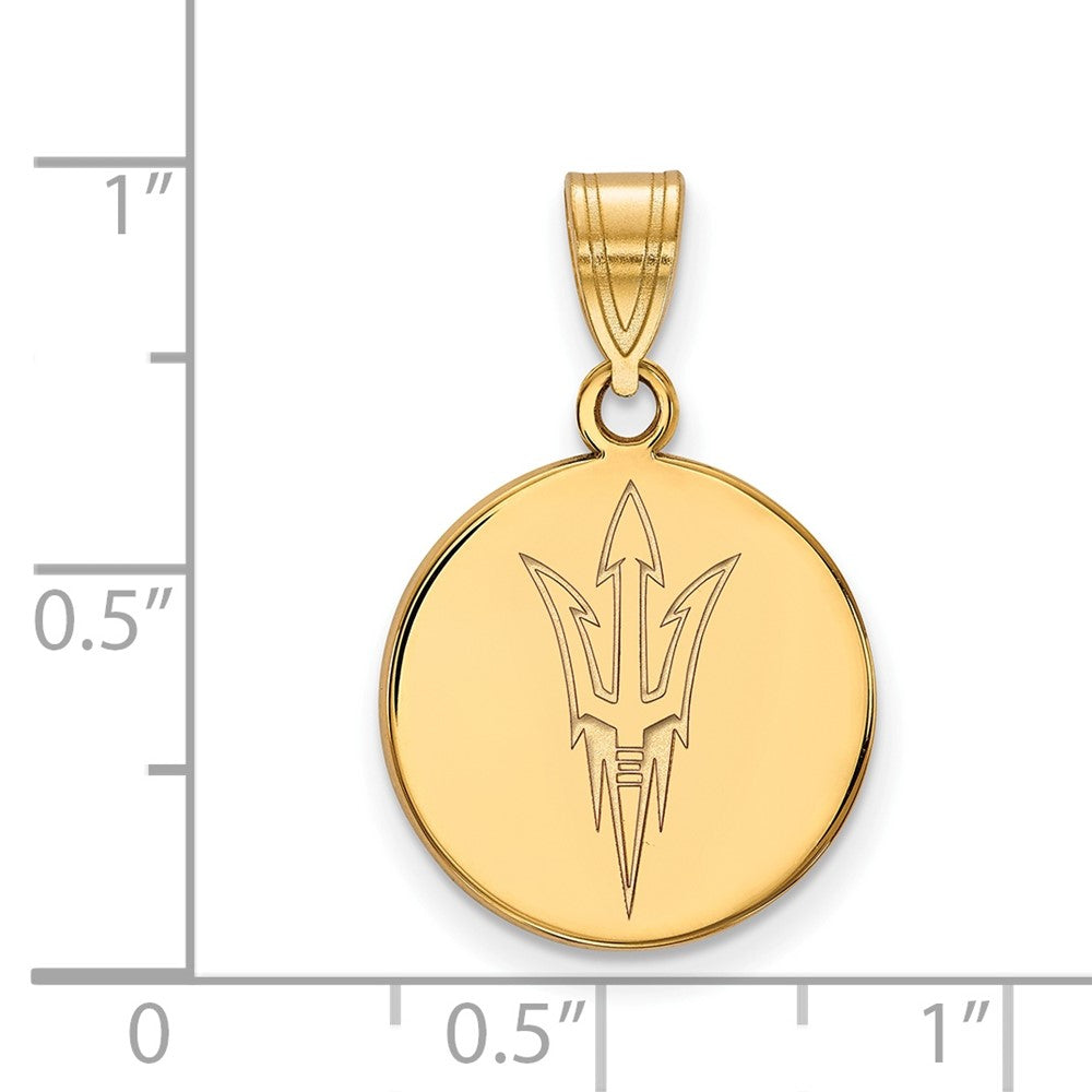 Vergoldet Sterlingsilber Logoart Arizona State University Pitchfork Mittel Plättchen Anhänger