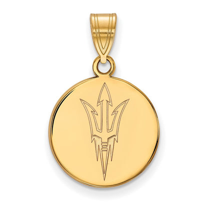 Vergoldet Sterlingsilber Logoart Arizona State University Pitchfork Mittel Plättchen Anhänger