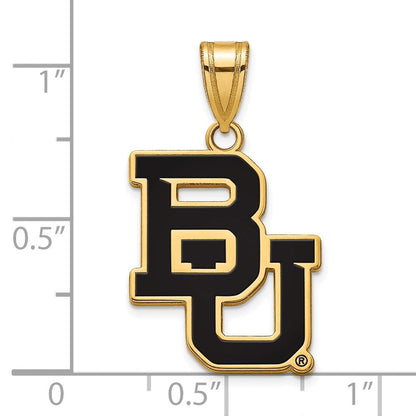 Vergoldet Sterlingsilber Logoart Baylor University Bears Groß Emailliert Anhänger