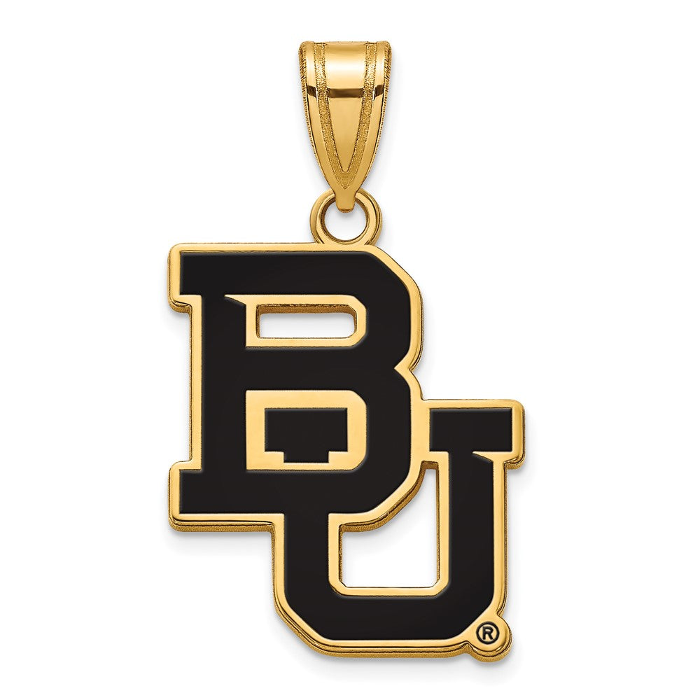 Vergoldet Sterlingsilber Logoart Baylor University Bears Groß Emailliert Anhänger