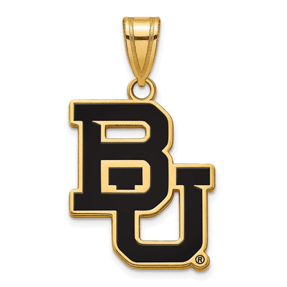 Vergoldet Sterlingsilber Logoart Baylor University Bears Groß Emailliert Anhänger