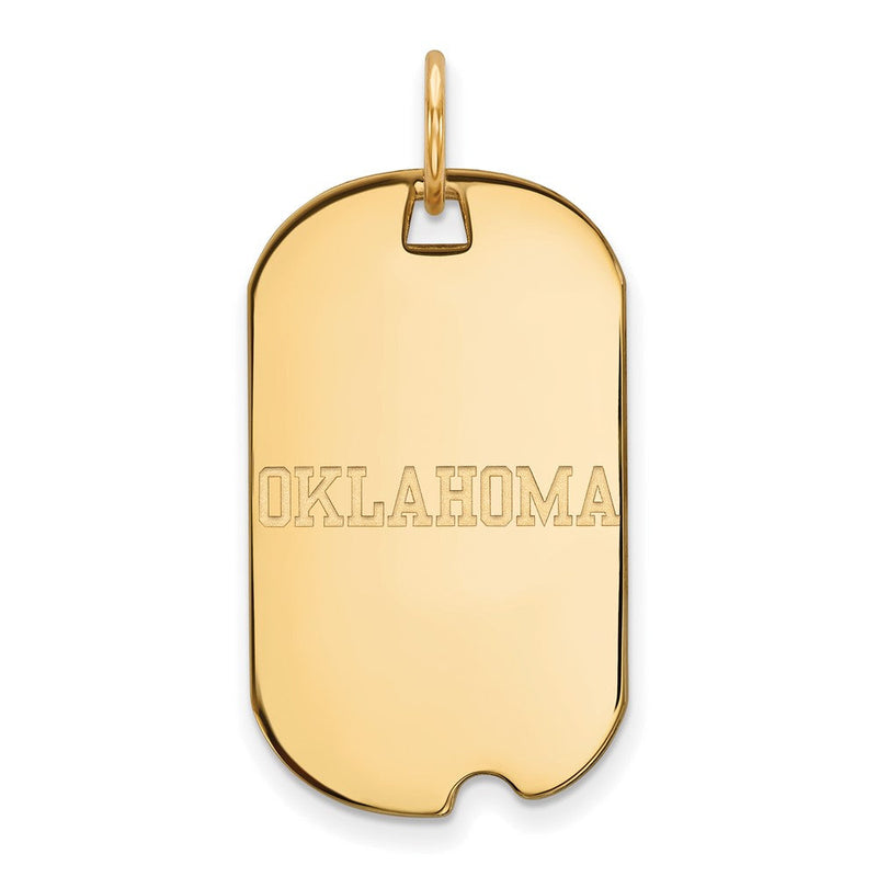 10K Gelbgold Logoart University Of Oklahoma Klein Erkennungsmarke Anhänger