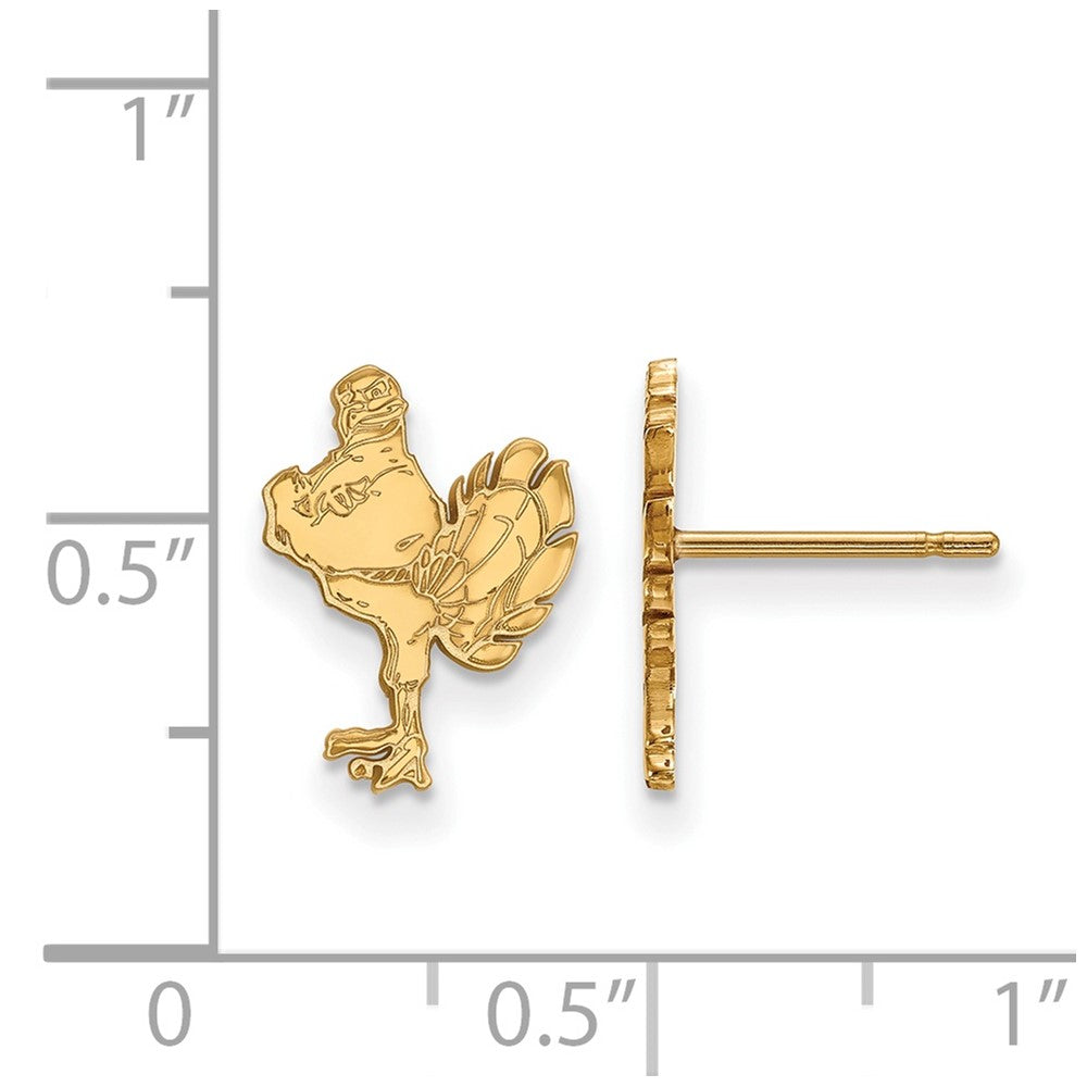 Vergoldet Sterlingsilber Logoart Virginia Tech Hokiebird Klein Ohrstecker