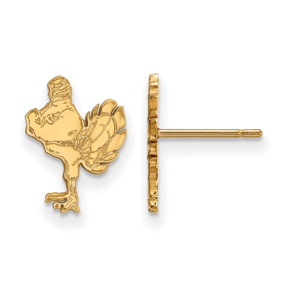 10K Gelbgold Logoart Virginia Tech Hokiebird Klein Ohrstecker