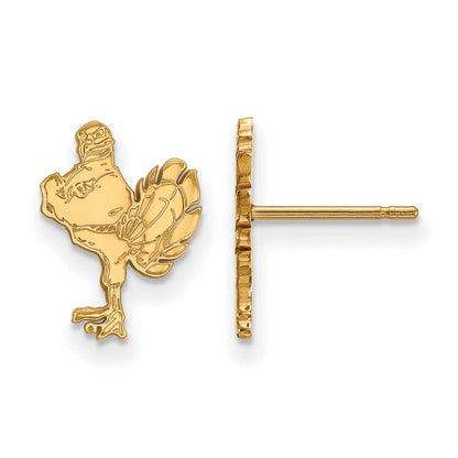 Vergoldet Sterlingsilber Logoart Virginia Tech Hokiebird Klein Ohrstecker