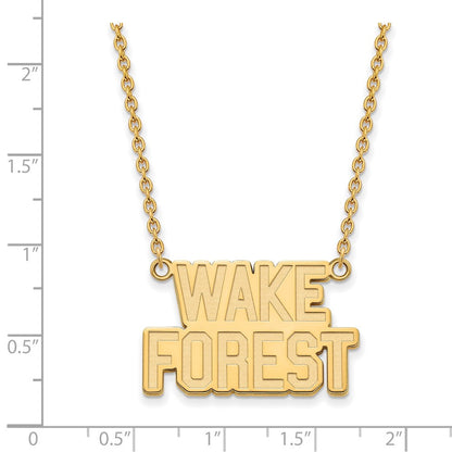 10K Gelbgold Logoart Wake Forest University W F Deacon Groß Anhänger 18 Zoll Halskette