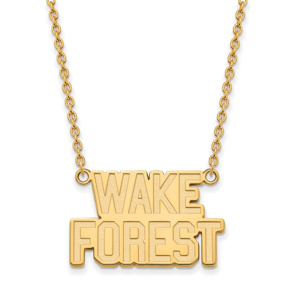 10K Gelbgold Logoart Wake Forest University W F Deacon Groß Anhänger 18 Zoll Halskette