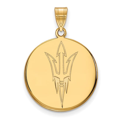 10K Gelbgold Logoart Arizona State University Pitchfork Groß Plättchen Anhänger