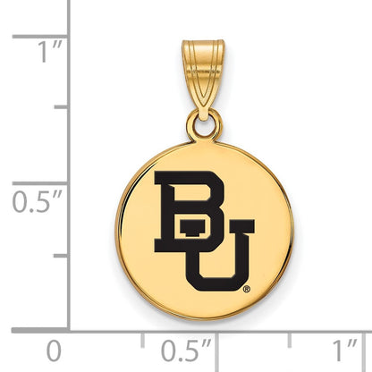 Vergoldet Sterlingsilber Logoart Baylor University Bears Mittel Emailliert Plättchen Anhänger
