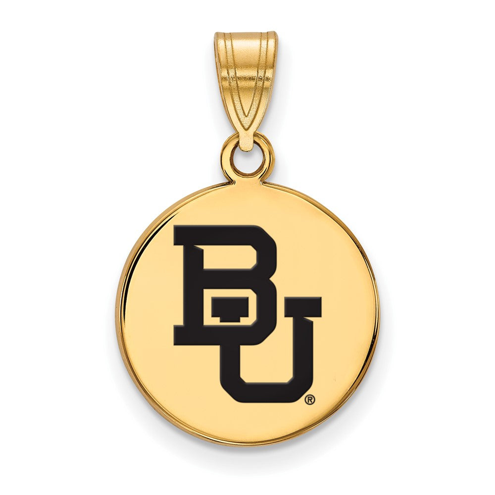 Vergoldet Sterlingsilber Logoart Baylor University Bears Mittel Emailliert Plättchen Anhänger