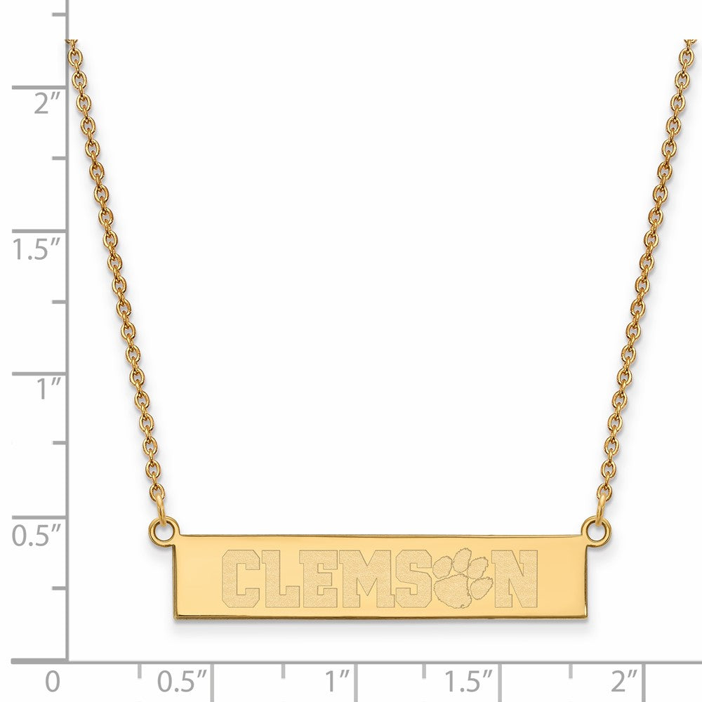 Vergoldet Sterlingsilber Logoart Clemson University Klein Stab 18 Zoll Halskette