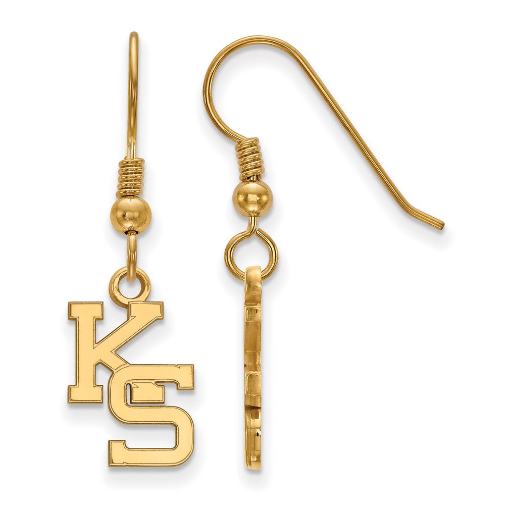 Vergoldet Sterlingsilber Logoart Kansas State University K S Klein Hängend Draht Ohrringe
