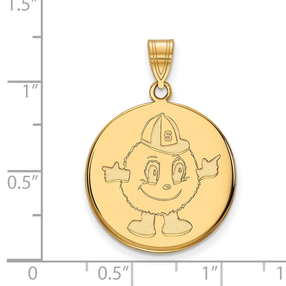 Vergoldet Sterlingsilber Logoart Syracuse University Mascot Groß Plättchen Anhänger