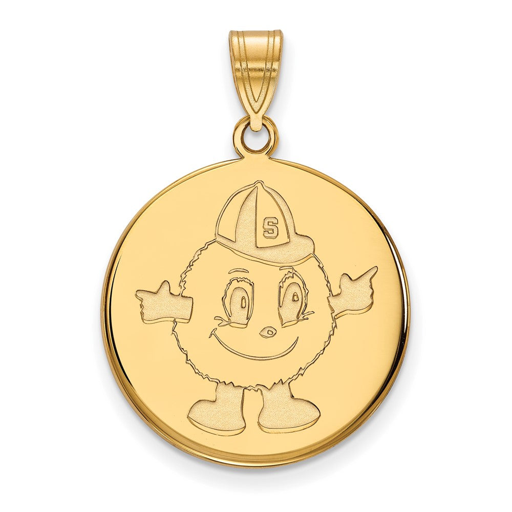 14K Gelbgold Logoart Syracuse University Mascot Groß Plättchen Anhänger