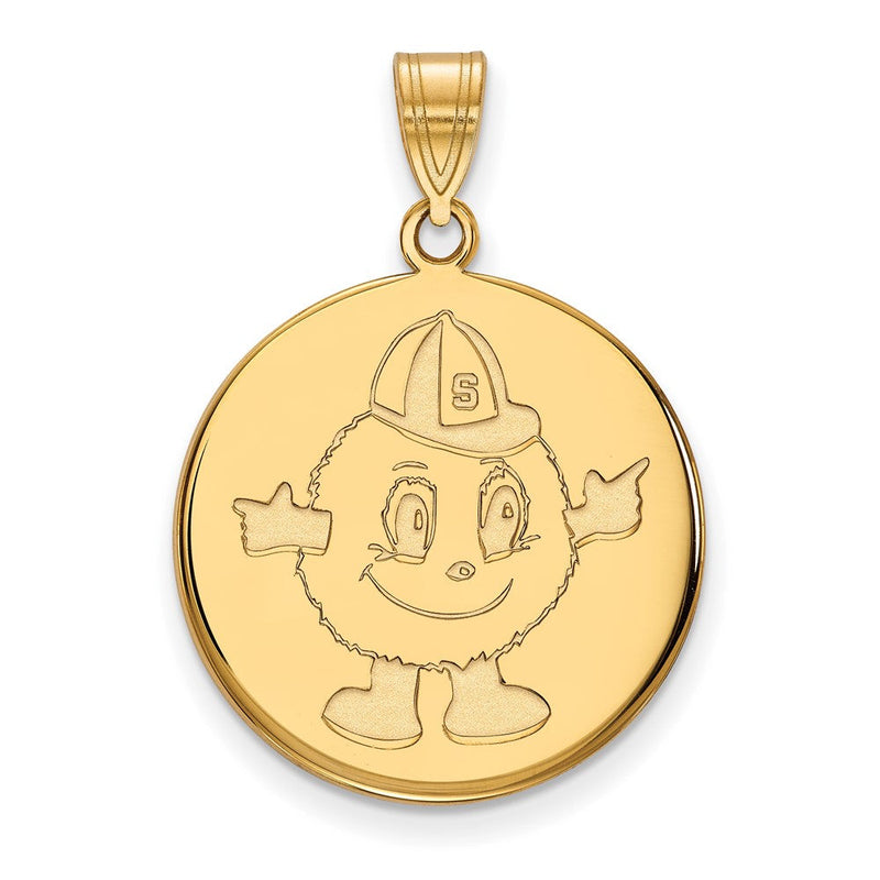 14K Gelbgold Logoart Syracuse University Mascot Groß Plättchen Anhänger