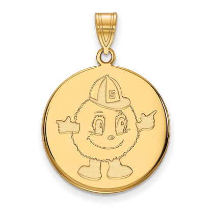 Vergoldet Sterlingsilber Logoart Syracuse University Mascot Groß Plättchen Anhänger