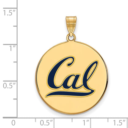 Vergoldet Sterlingsilber Logoart University Of California Berkeley Extra Groß Emailliert Plättchen Anhänger