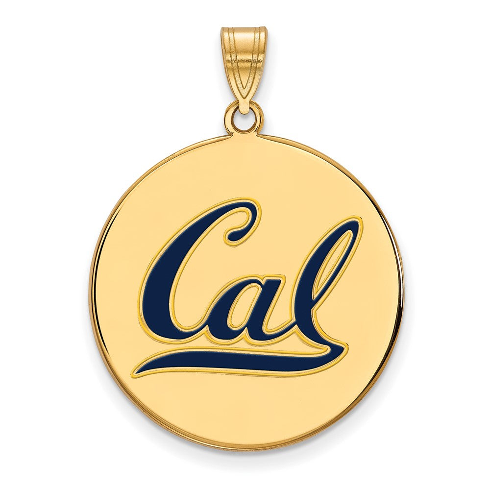 Vergoldet Sterlingsilber Logoart University Of California Berkeley Extra Groß Emailliert Plättchen Anhänger