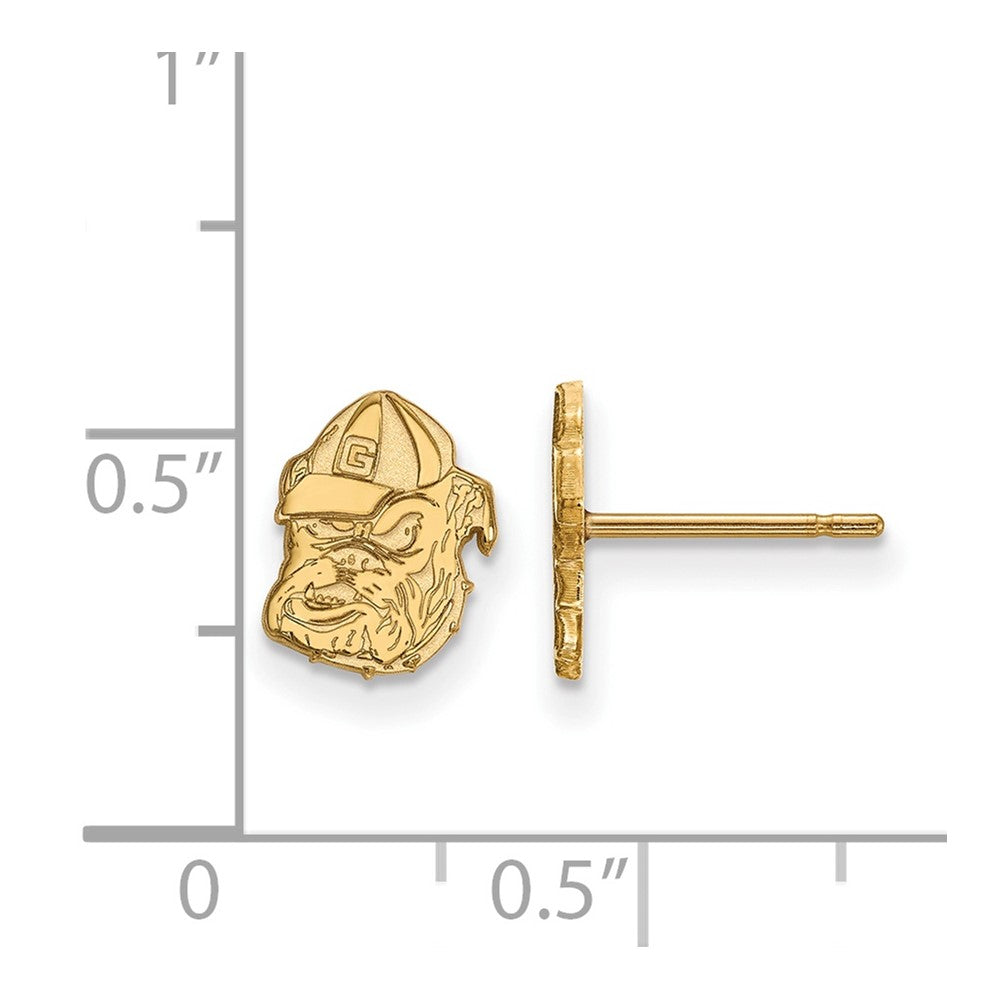 10K Gelbgold Logoart University Of Georgia Bulldog Extra Klein Ohrstecker