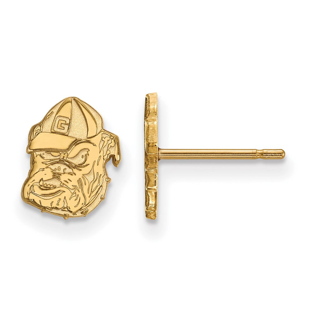 10K Gelbgold Logoart University Of Georgia Bulldog Extra Klein Ohrstecker