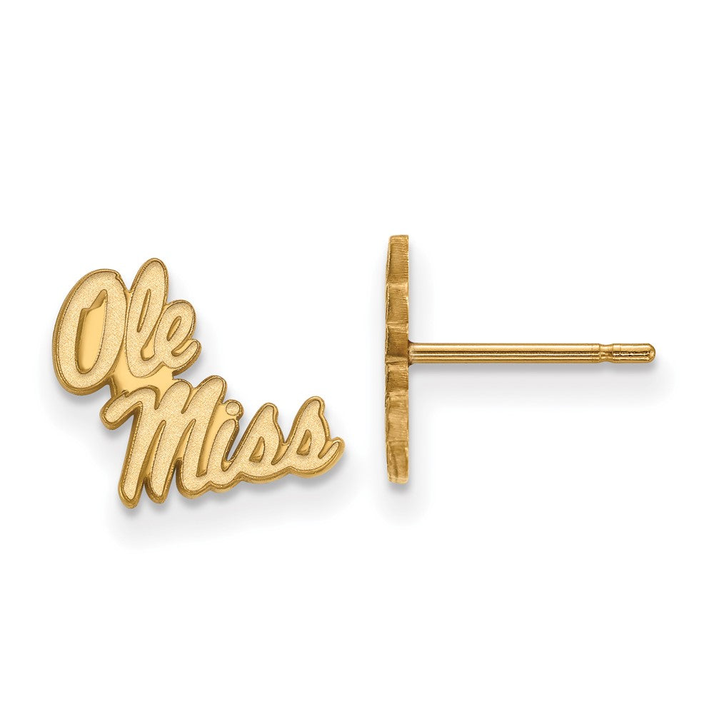 14K Gelbgold Logoart University Of Mississippi Ole Miss Extra Klein Ohrstecker