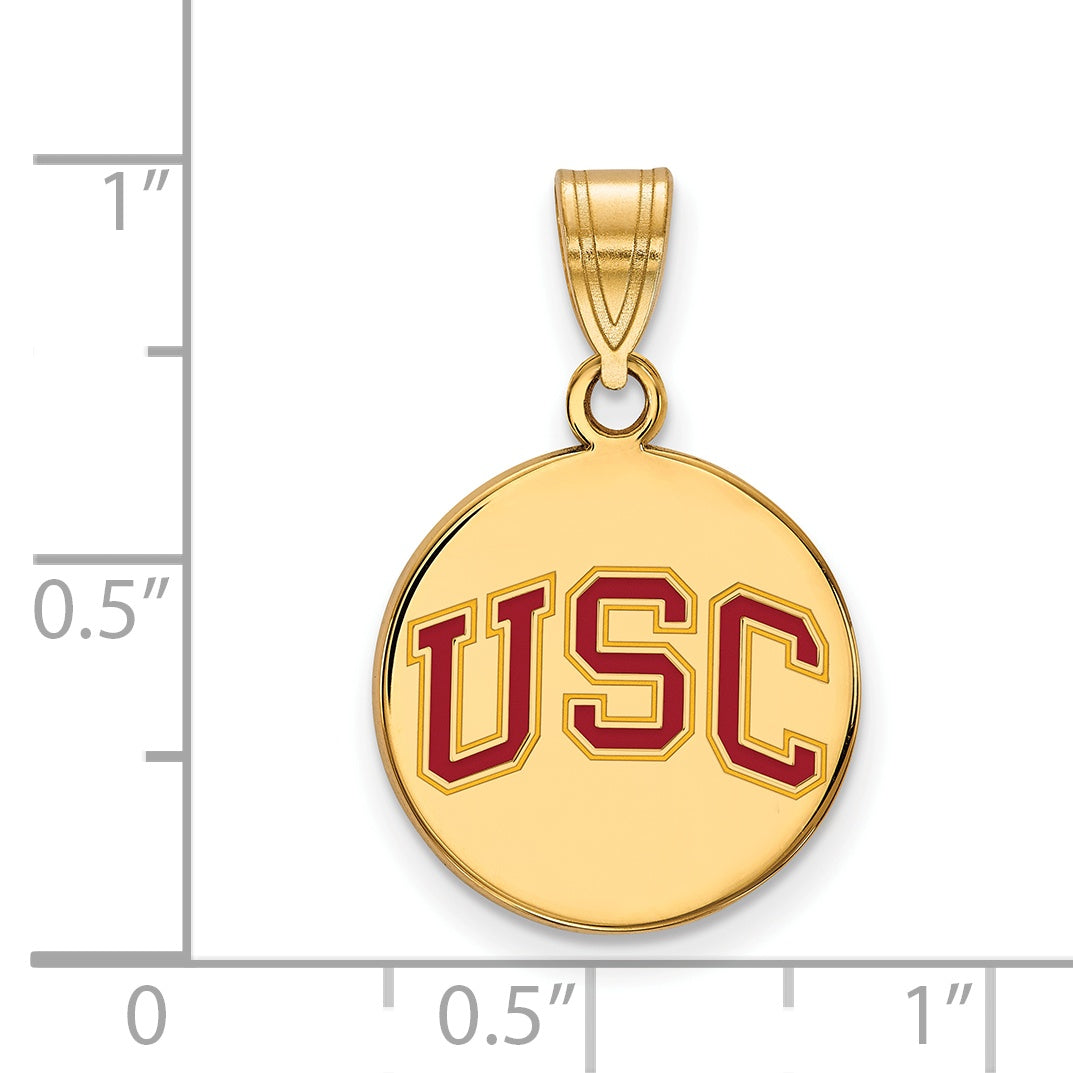Vergoldet Sterlingsilber University Of Southern California U S C Mittel Emailliert Plättchen Anhänger