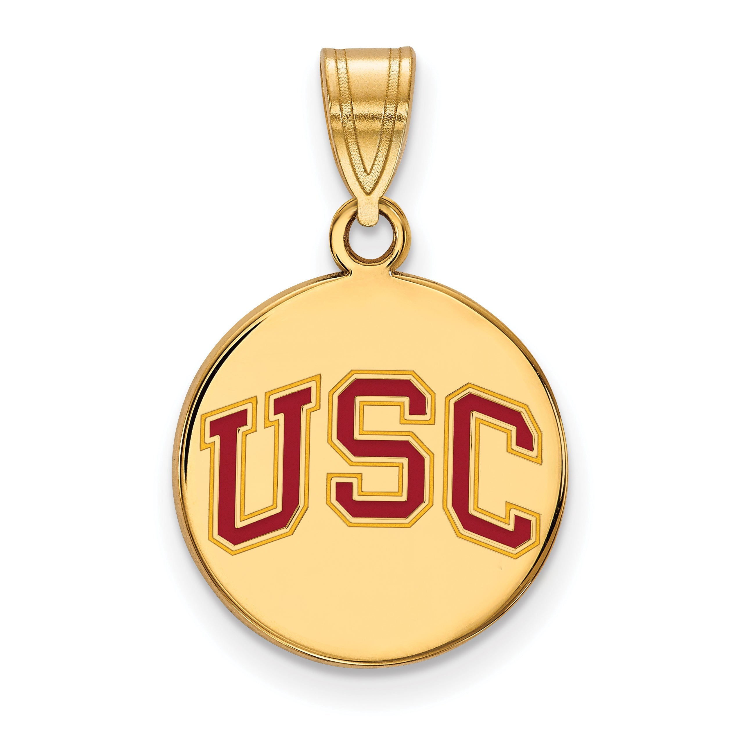Vergoldet Sterlingsilber University Of Southern California U S C Mittel Emailliert Plättchen Anhänger