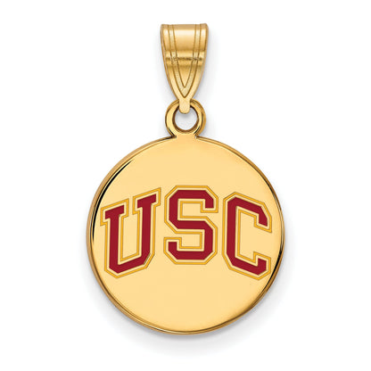 Vergoldet Sterlingsilber University Of Southern California U S C Mittel Emailliert Plättchen Anhänger