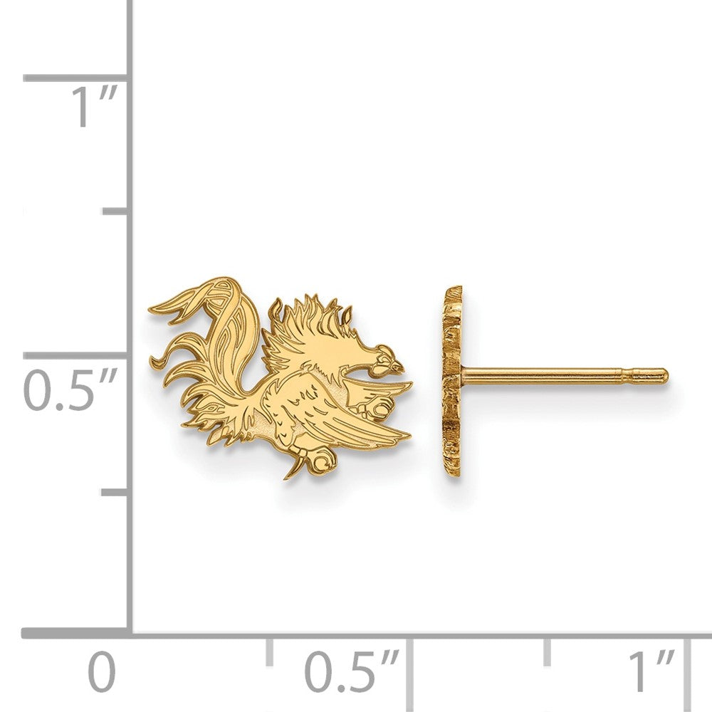 10K Gelbgold Logoart University Of South Carolina Gamecock Extra Klein Ohrstecker