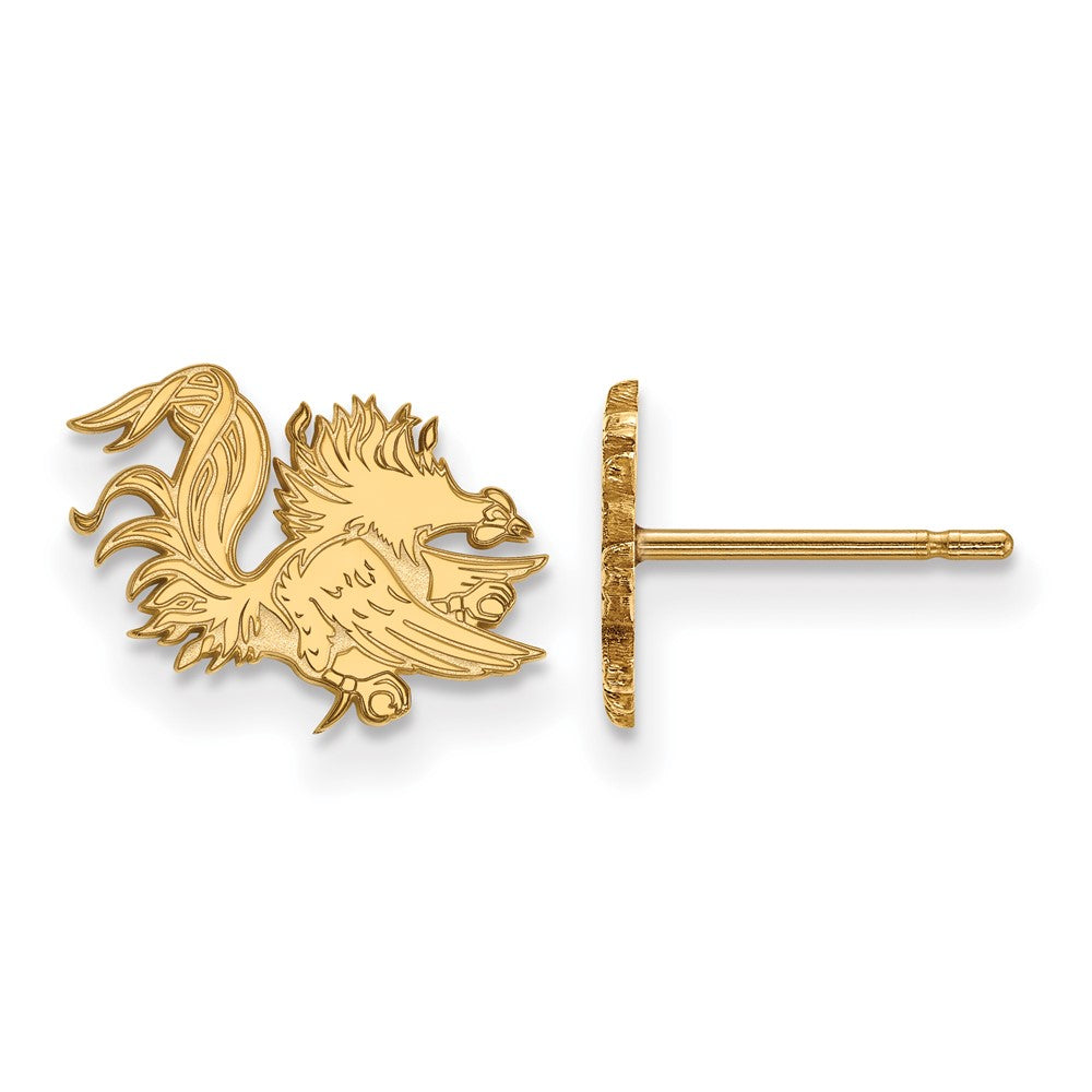 10K Gelbgold Logoart University Of South Carolina Gamecock Extra Klein Ohrstecker