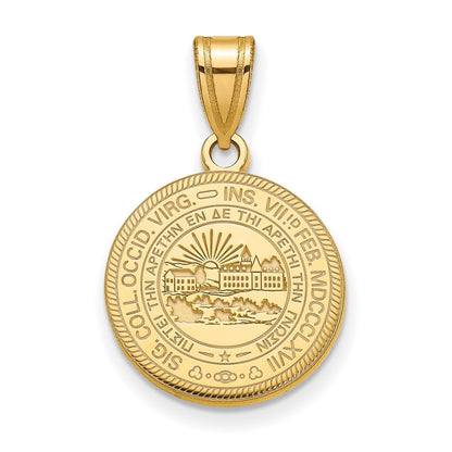 Vergoldet Sterlingsilber Logoart West Virginia University Mittel Wappen Anhänger
