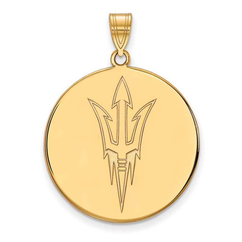 10K Gelbgold Logoart Arizona State University Pitchfork Extra Groß Plättchen Anhänger
