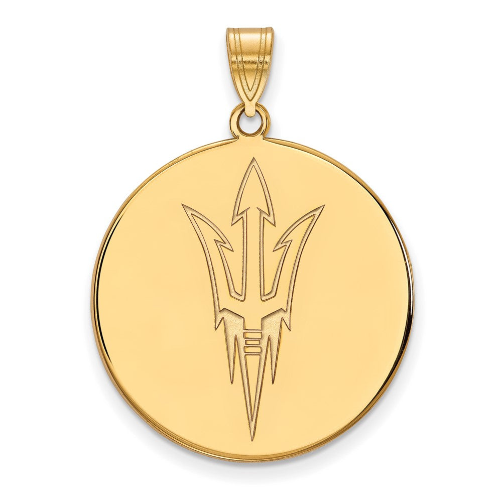 Vergoldet Sterlingsilber Logoart Arizona State University Pitchfork Extra Groß Plättchen Anhänger