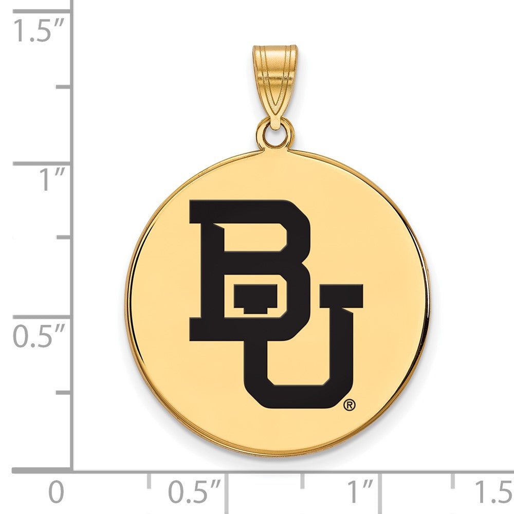 Vergoldet Sterlingsilber Logoart Baylor University Bears Extra Groß Emailliert Plättchen Anhänger