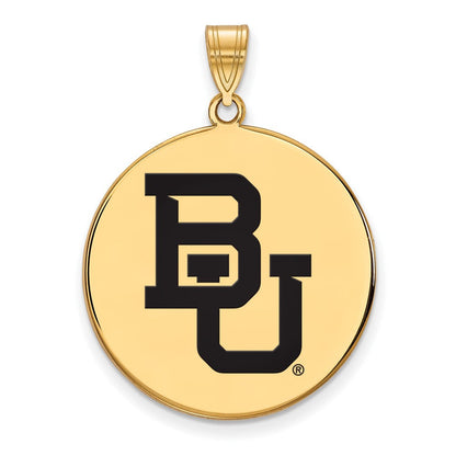 Vergoldet Sterlingsilber Logoart Baylor University Bears Extra Groß Emailliert Plättchen Anhänger