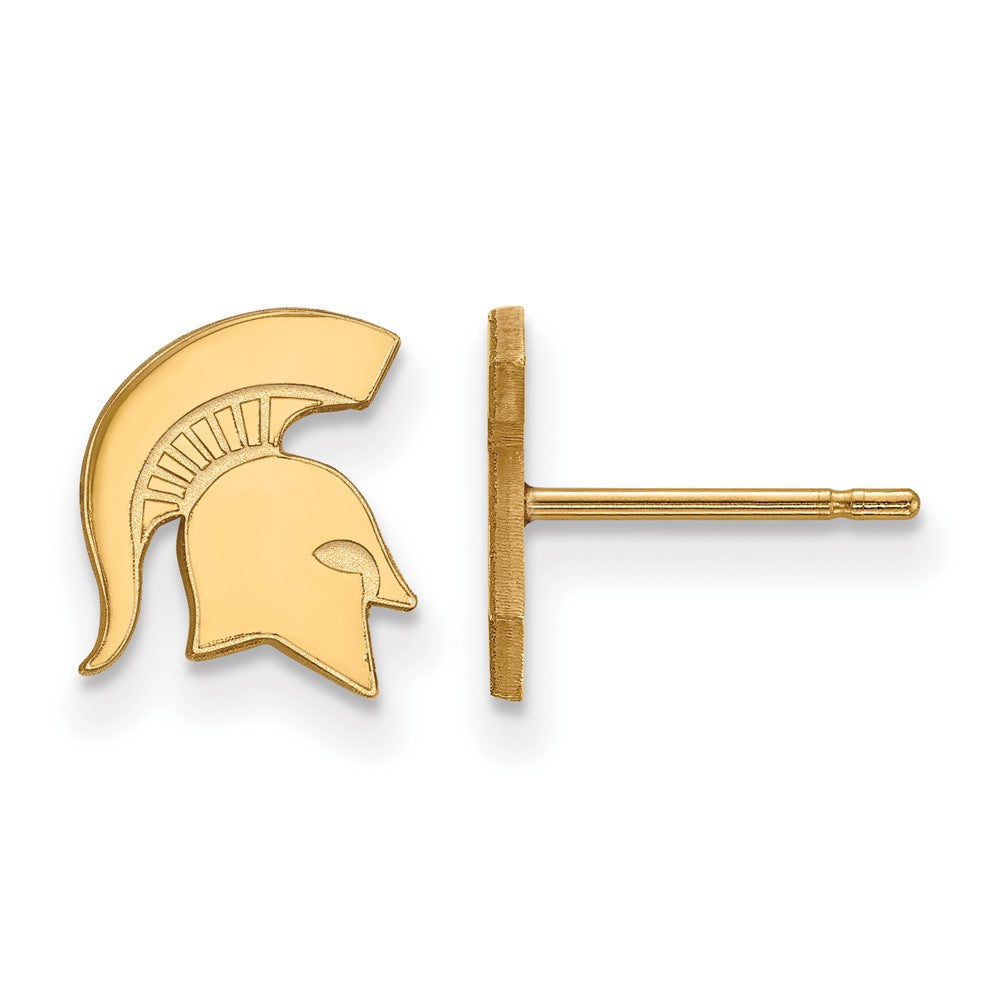 Vergoldet Sterlingsilber Logoart Michigan State University Spartan Extra Klein Ohrstecker