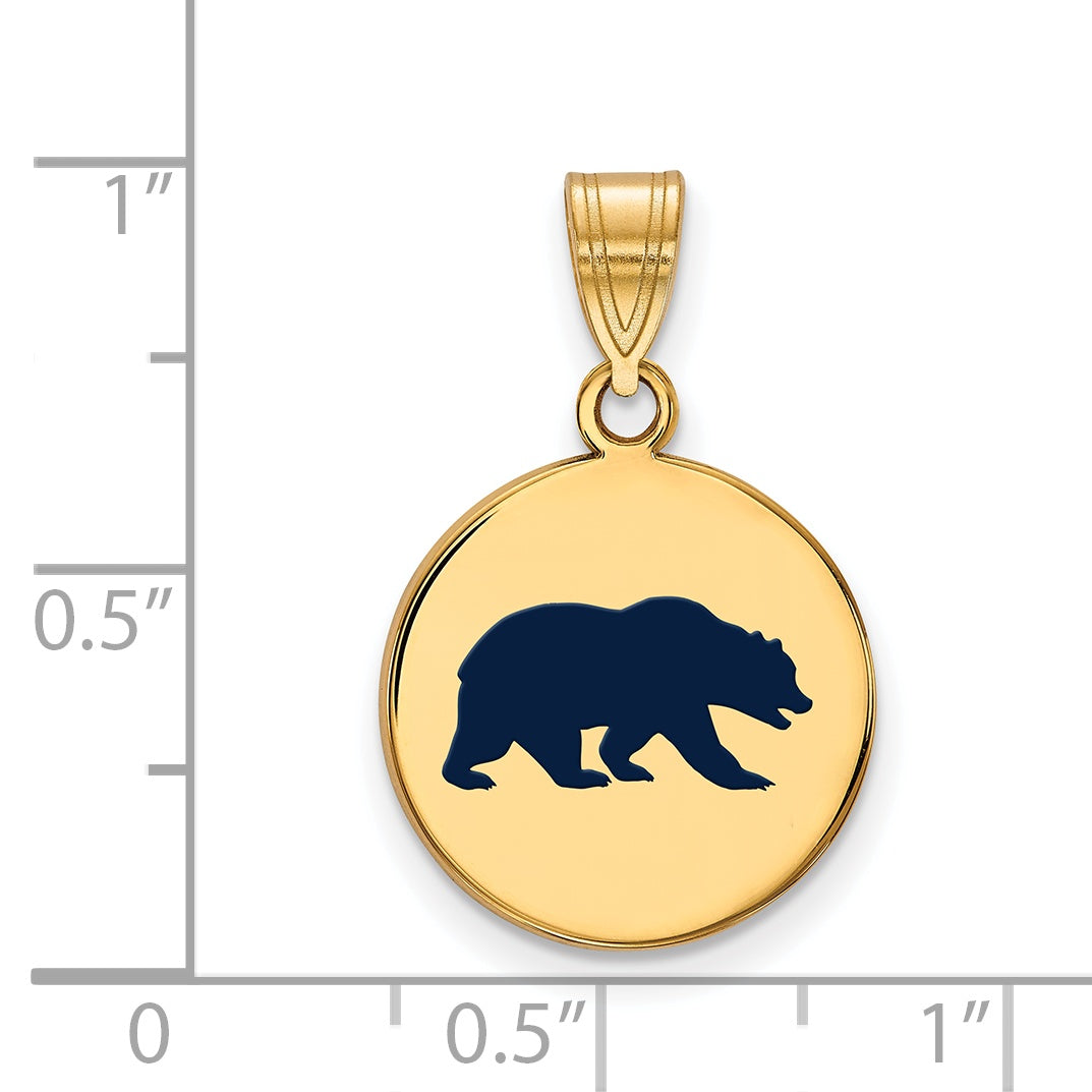 Vergoldet Sterlingsilber Logoart University Of California Berkeley Bär Mittel Emailliert Plättchen Anhänger