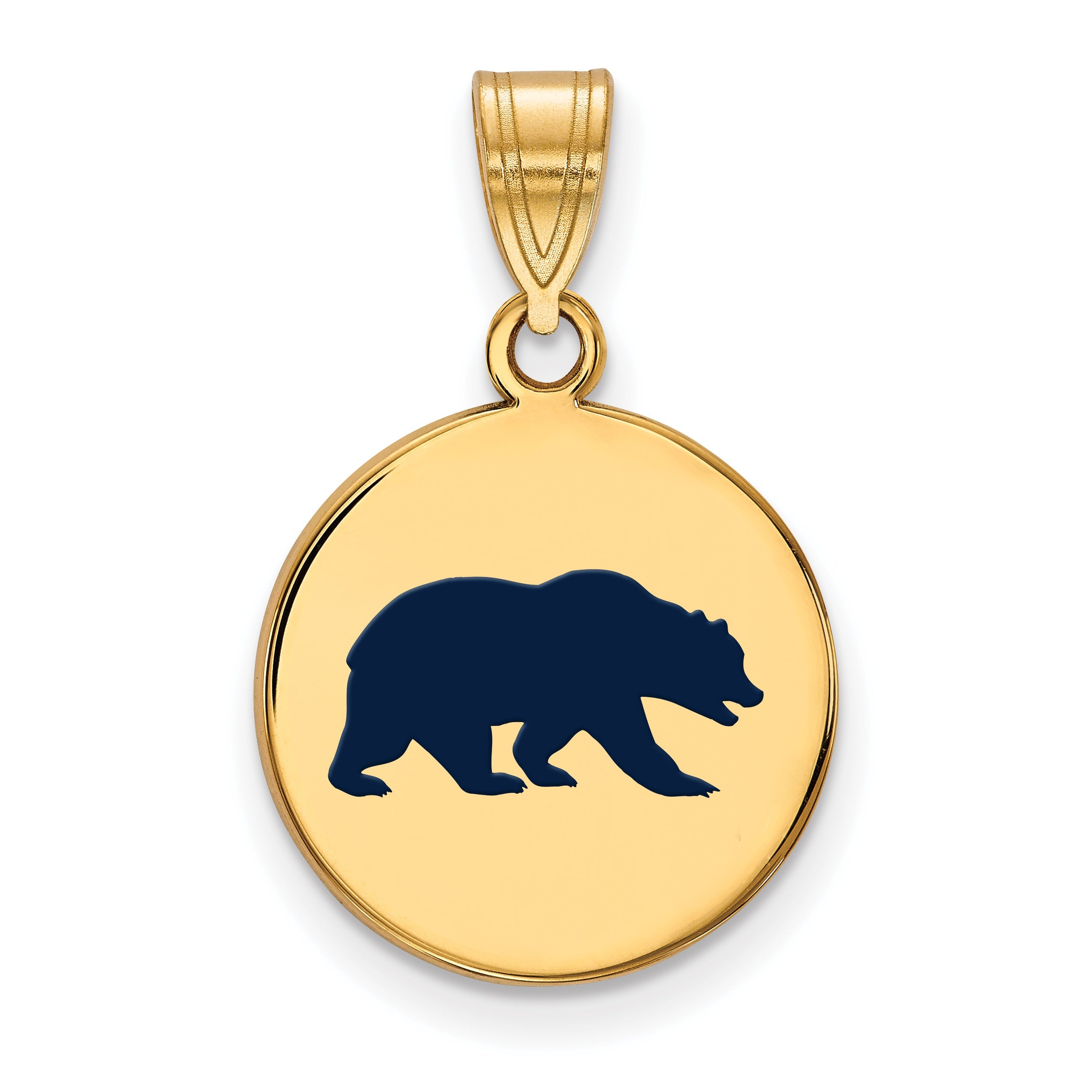 Vergoldet Sterlingsilber Logoart University Of California Berkeley Bär Mittel Emailliert Plättchen Anhänger