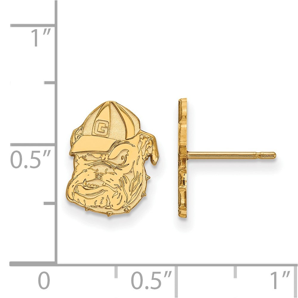 14K Gelbgold Logoart University Of Georgia Bulldog Klein Ohrstecker