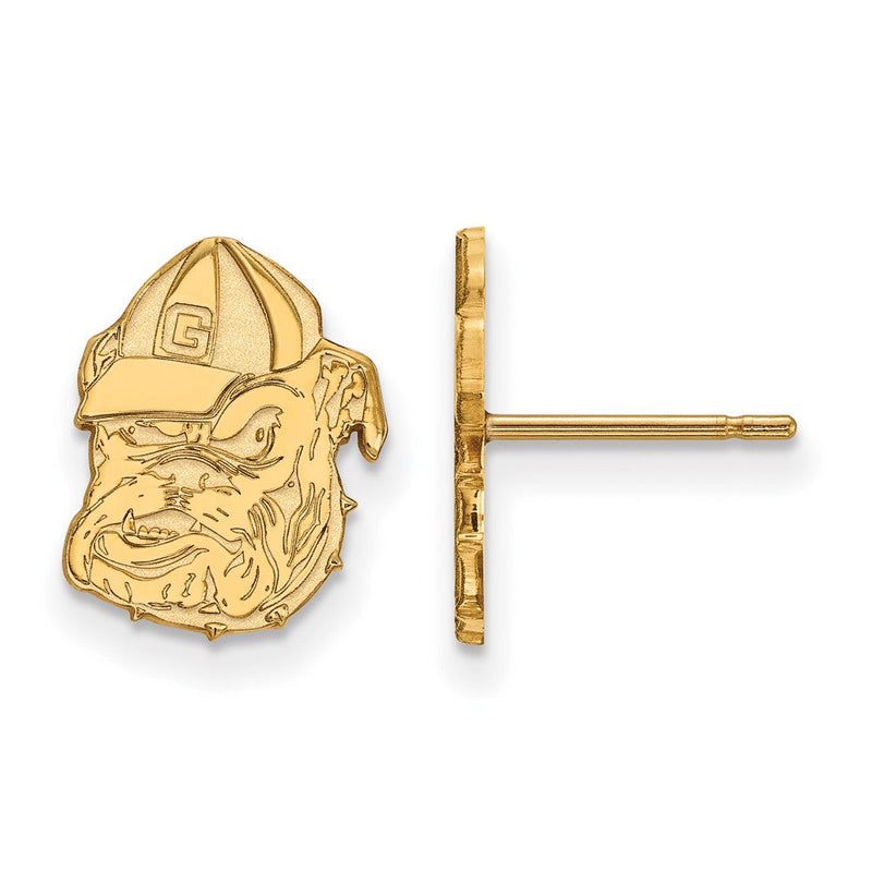 14K Gelbgold Logoart University Of Georgia Bulldog Klein Ohrstecker