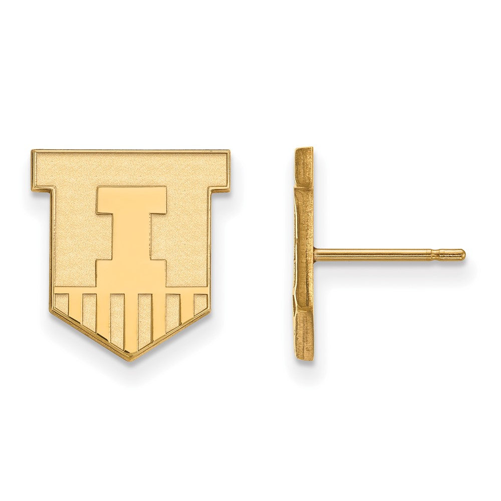 10K Gelbgold Logoart University Of Illinois Victory Abzeichen Klein Ohrstecker