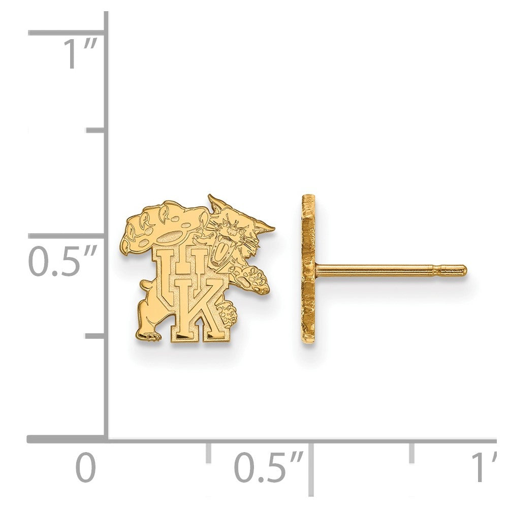Vergoldet Sterlingsilber Logoart University Of Kentucky U K Wildkatze Extra Klein Ohrstecker